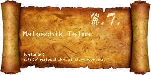 Maloschik Telma névjegykártya